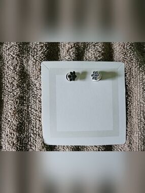 Black Diamond Stedling Silver Stud Earrings